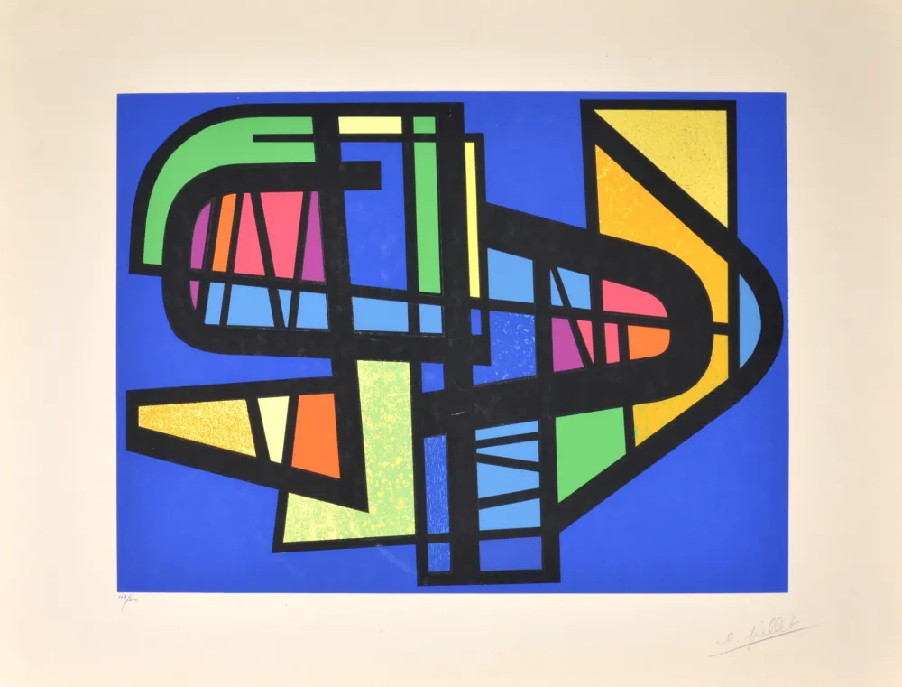 Serigrafía Pillet - Composition, 1954 - Hand-signed
