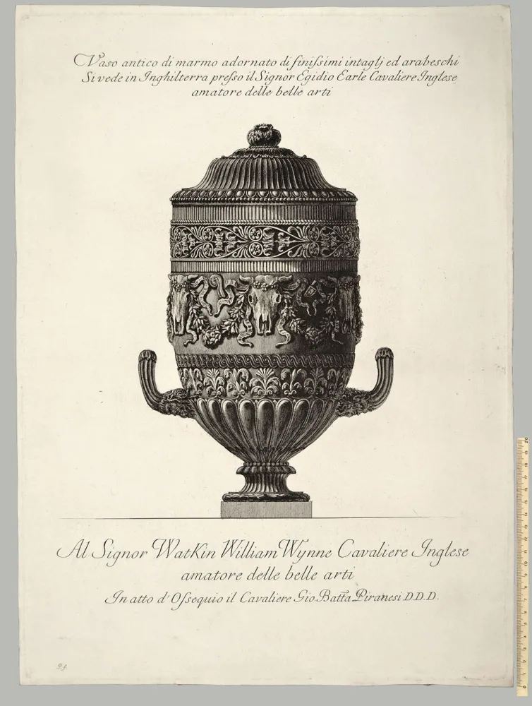 Aguafuerte Piranesi - VASO ANTICO DI MARMO ADORNATO DI FINISSIMI INTAGLI ED ARABESCHI
