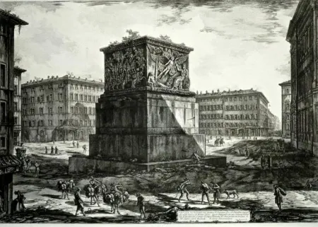 Grabado Piranesi - Veduta del Piedestallo dell'Aposteosi, from 