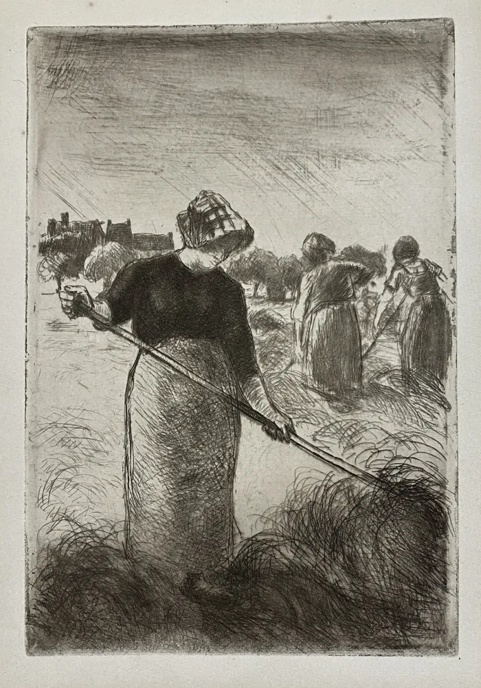 Aguafuerte Pissarro - Les Faneuses, 1890