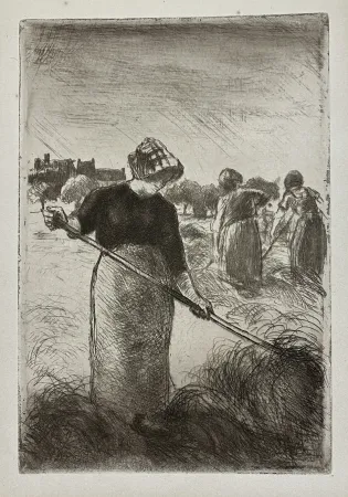 Aguafuerte Pissarro - Les Faneuses, 1890