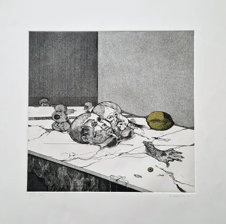 Aguafuerte Plattner - Il tavolo