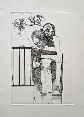 Aguafuerte Plattner - L'urlo