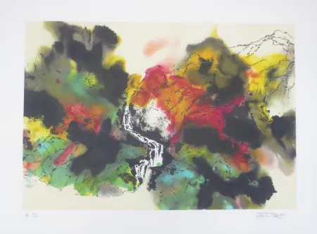 Litografía Po Chung - Leisury encounter beside a stream