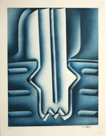 Litografía Poli - Forage en mer