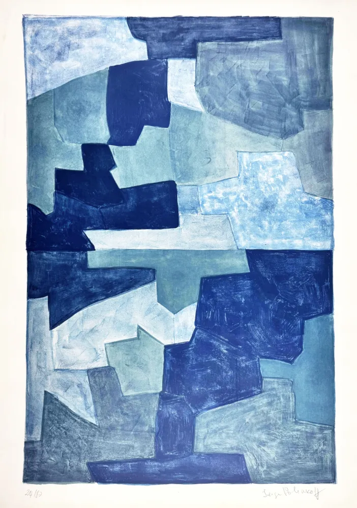 Litografía Poliakoff - Composition bleue L71 