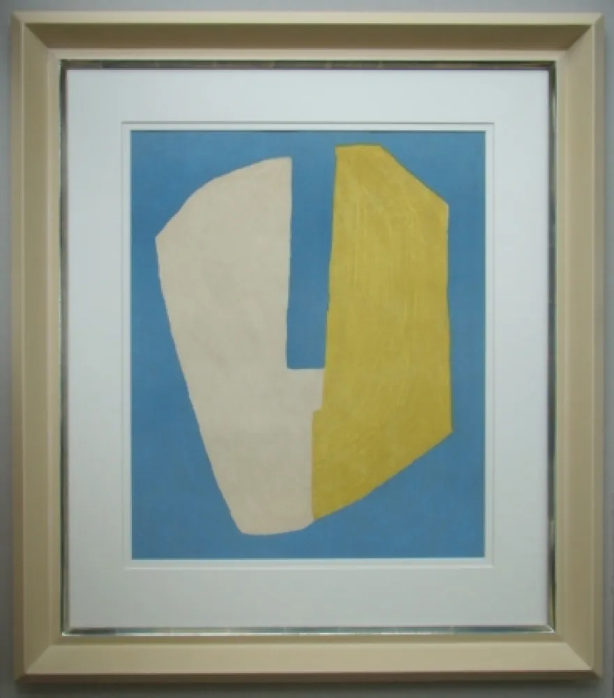 Litografía Poliakoff - Composition jaune et bleue