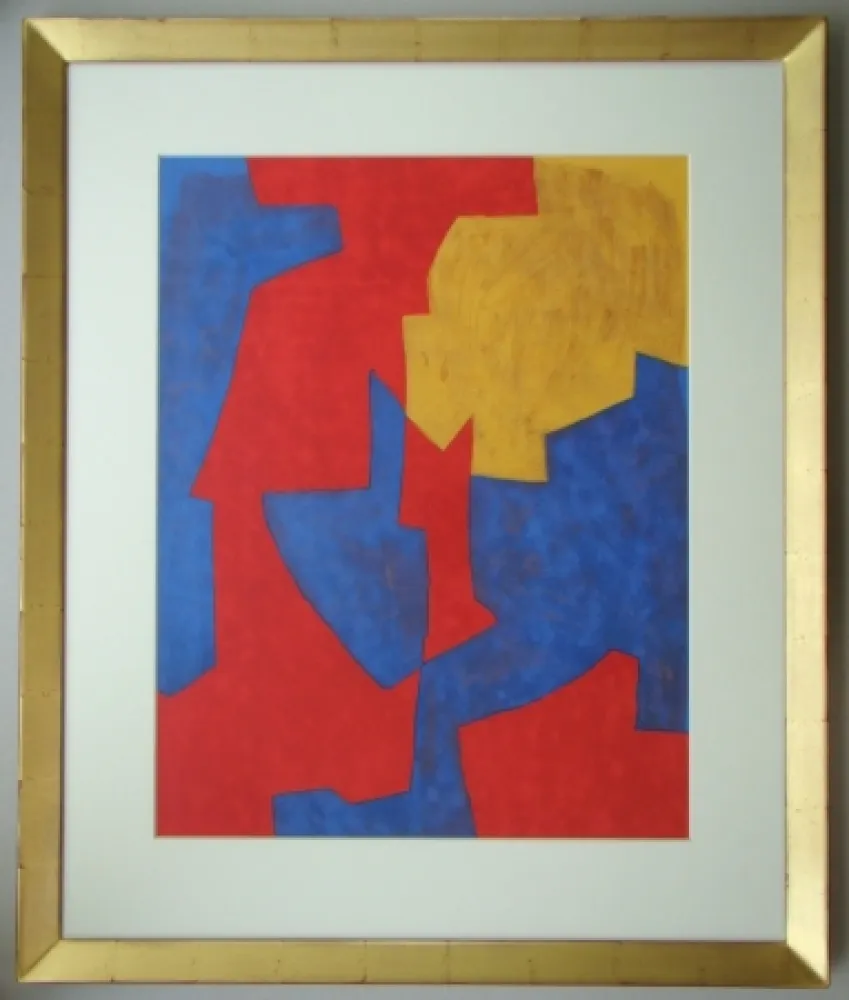Litografía Poliakoff - Composition rouge, bleue et jaune