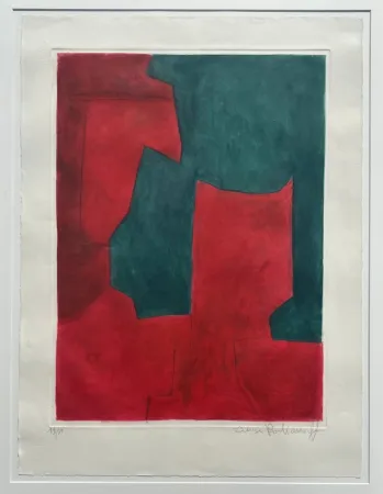Grabado Poliakoff - Composition Rouge et Verte