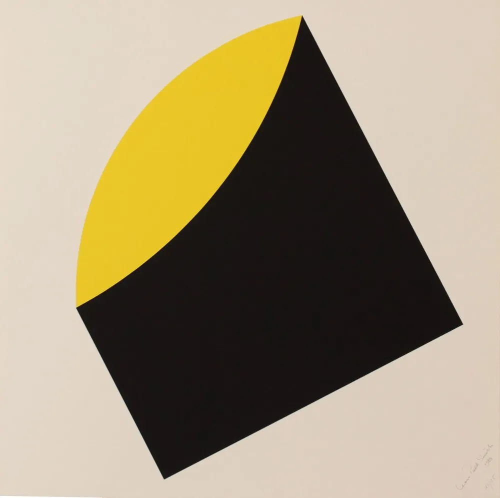 Litografía Polk Smith - BLACK-YELLOW - EXACTA FROM CONSTRUCTIVISM TO SYSTEMATIC ART 1918-1985
