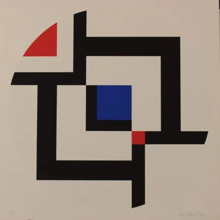 Litografía Polk Smith - DIAGONAL PASSAGE 120 - EXACTA FROM CONSTRUCTIVISM TO SYSTEMATIC ART 1918-1985