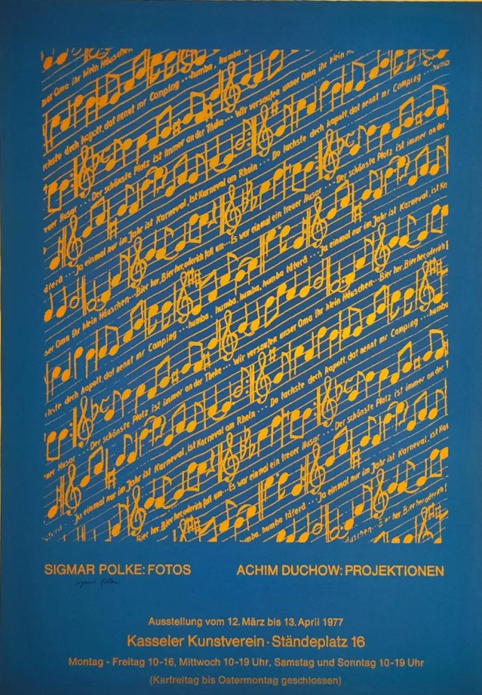 Serigrafía Polke - Ausstellungsplakat Kasseler Kunstverein, 1977.