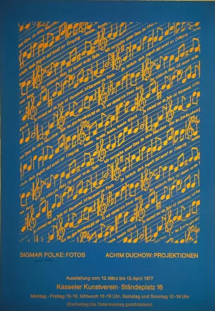 Serigrafía Polke - Ausstellungsplakat Kasseler Kunstverein, 1977.