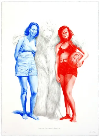 Litografía Pomet - Liberté, Fraternité, Égalité