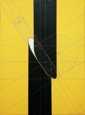 Litografía Pomodoro - Untitled (Slashed column)