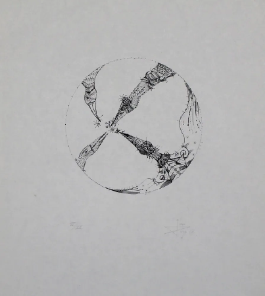 Litografía Ponç - 4 pájaros (4 Birds)