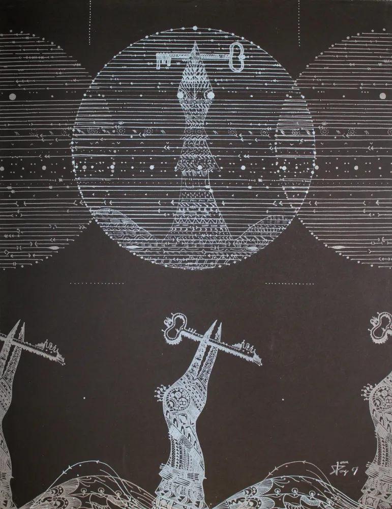 Litografía Ponç - Vögel und Schlüssel (Birds and Key)