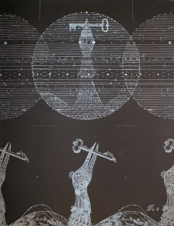 Litografía Ponç - Vögel und Schlüssel (Birds and Key)