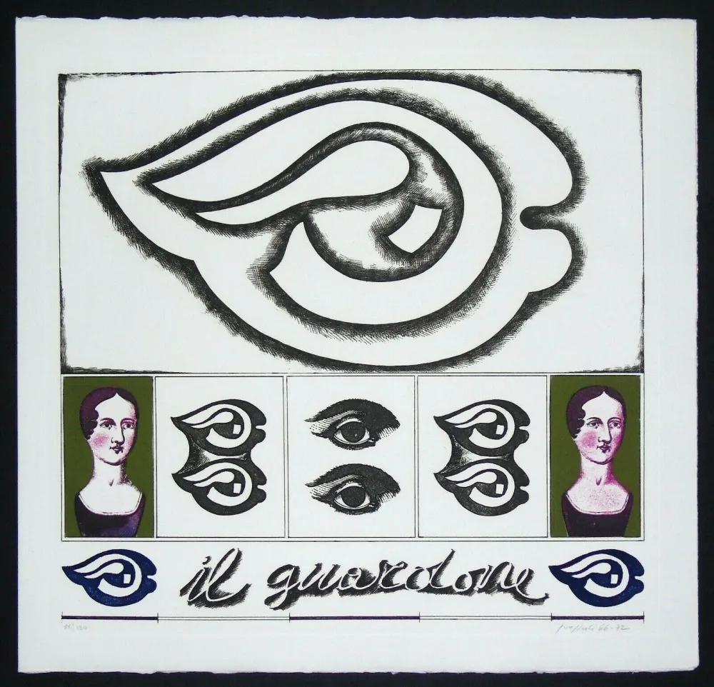 Grabado Pozzati - Il guardone