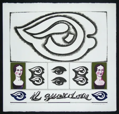 Grabado Pozzati - Il guardone