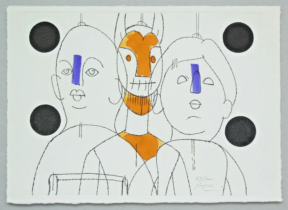 Grabado Pozzati - Il pittore è il burattinaio