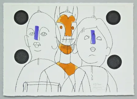 Grabado Pozzati - Il pittore è il burattinaio