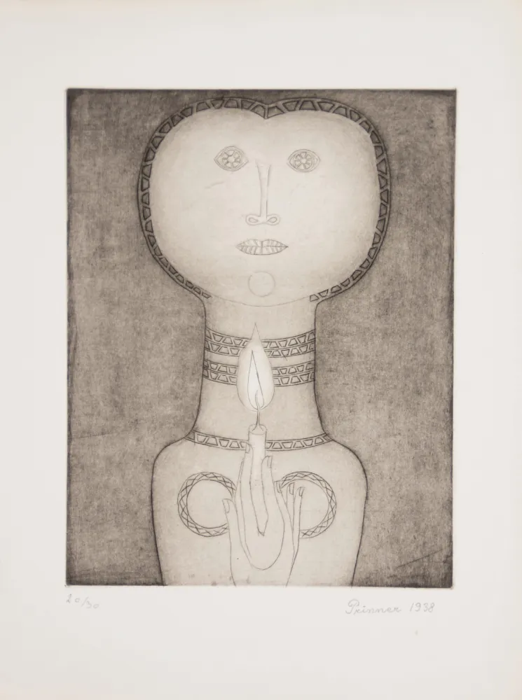 Aguafuerte Prinner - Femme à la Bougie.