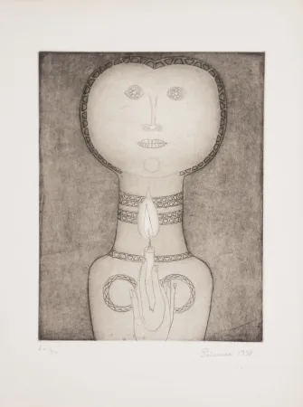 Aguafuerte Prinner - Femme à la Bougie.