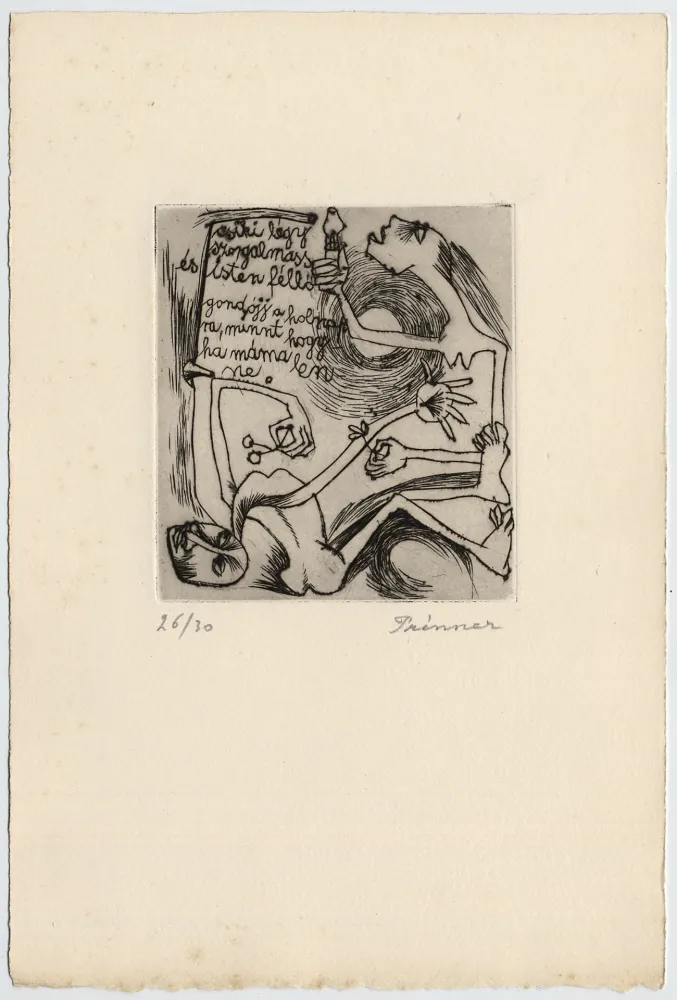 Aguafuerte Prinner - FEMME À LA BOUGIE (1938)