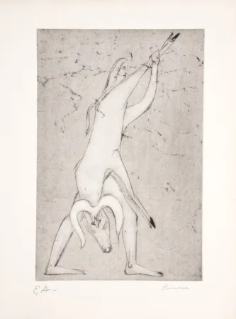 Aguafuerte Prinner - Le livre des morts Égyptiens, 1948.