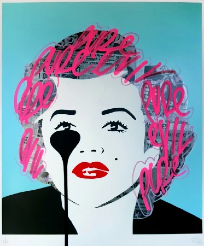 Serigrafía Pure Evil - The last Marilyn (pink tags)