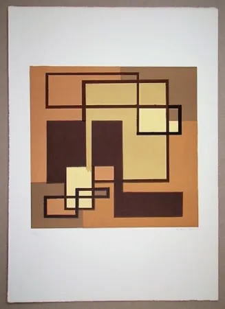 Litografía Radice - Compositione astratta marrone