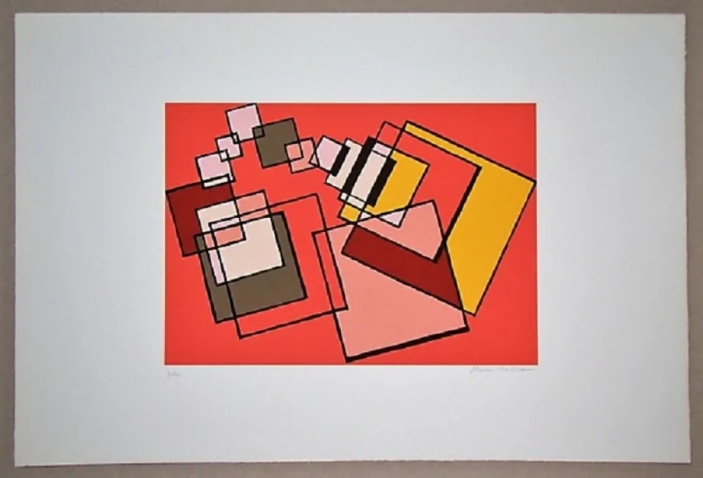 Litografía Radice - Compositione astratta rosa