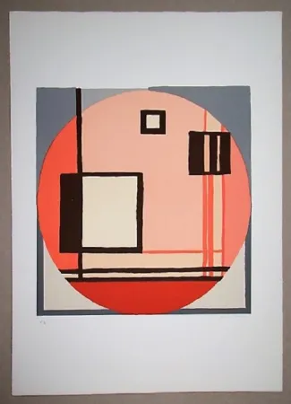 Litografía Radice - Compositione astratta rosa