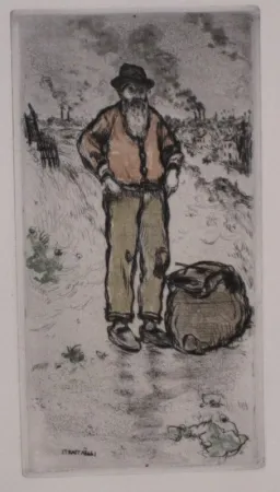 Aguafuerte Y Aguatinta Raffaelli - Le chiffonnier / The Ragman