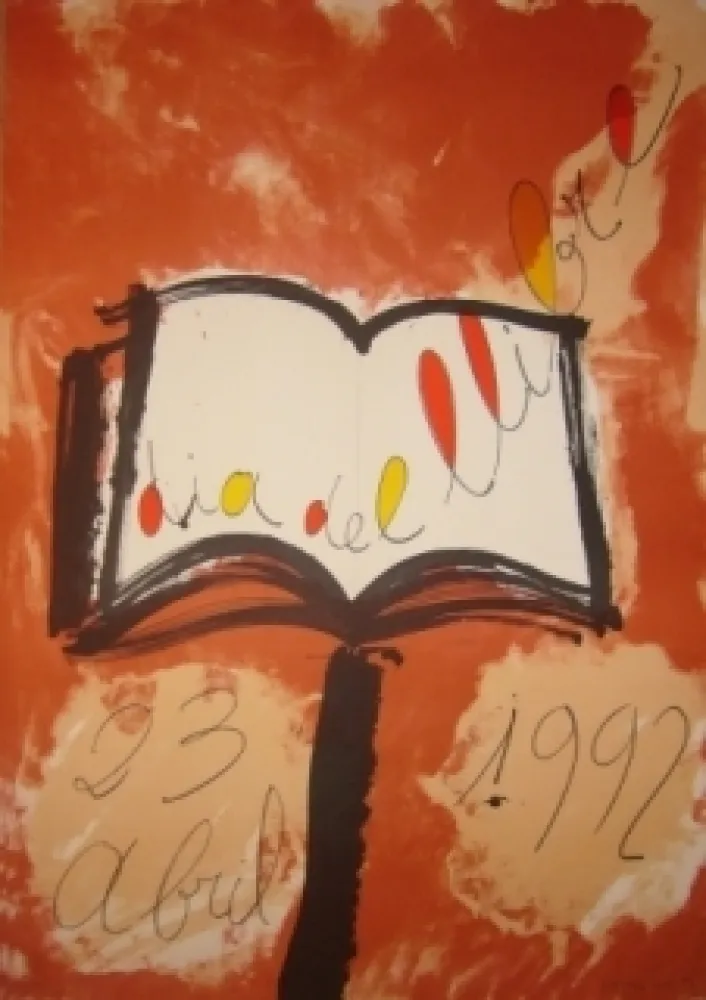 Litografía Ràfols Casamada - Dia del llibre 23 abril 1992 