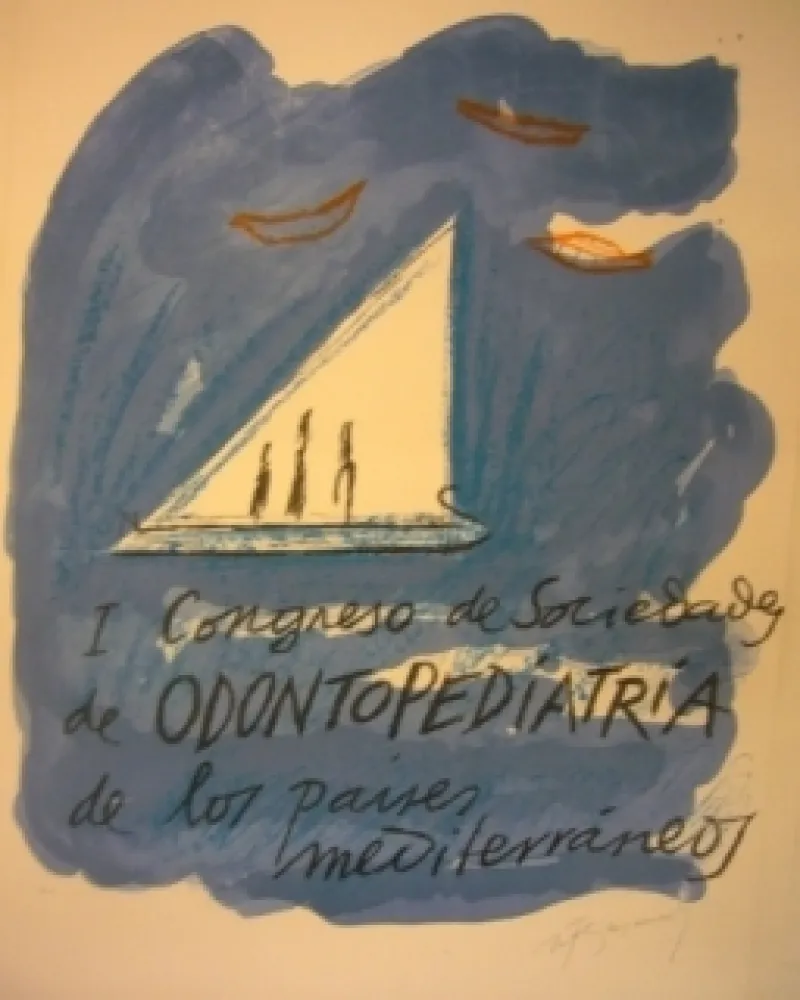 Litografía Ràfols Casamada - I Congreso de Sociedada de ODONTOPEDIATRIA