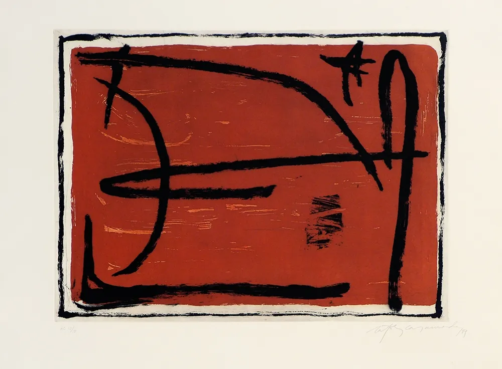 Grabado Ràfols Casamada - Los elementos I. Fuego