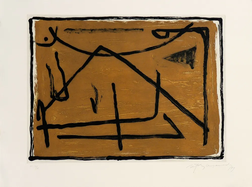 Grabado Ràfols Casamada - Los elementos III. Tierra