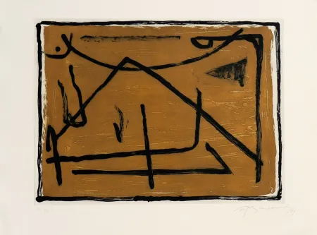 Grabado Ràfols Casamada - Los elementos III. Tierra