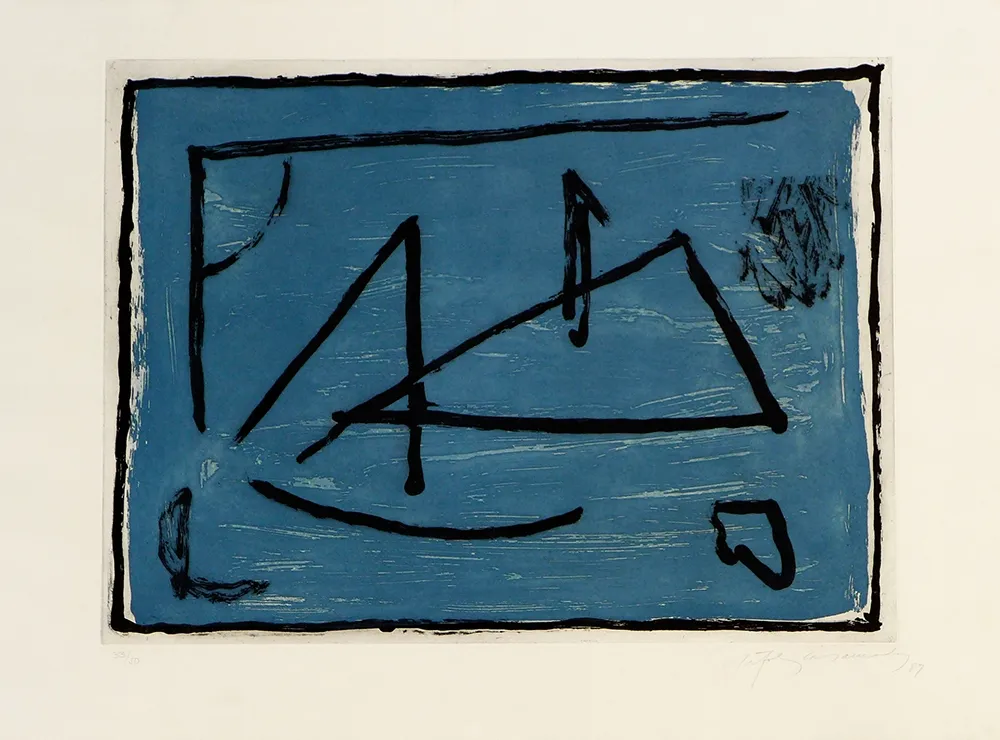 Grabado Ràfols Casamada - Los elementos IV. Agua