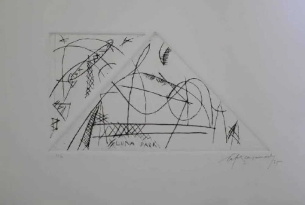 Grabado Ràfols Casamada - Luna Park 1