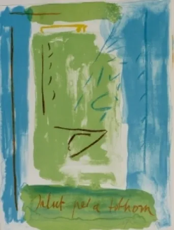 Litografía Ràfols Casamada - Salut pel a tolhom