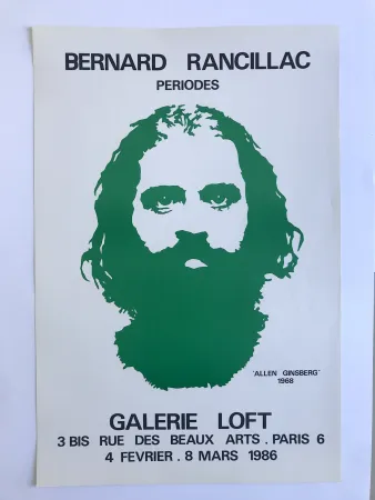 Cartel Rancillac - Allen Ginsberg / Galerie Loft