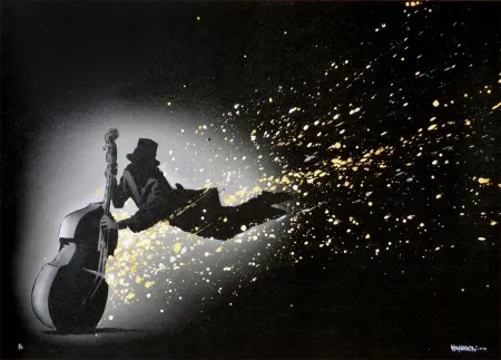 Litografía Random - Blowing in the wind (black hand finished)