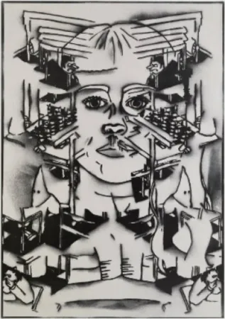 Linograbado Ratcliff - No wonder nobody will play with you if you insist on being white all the time