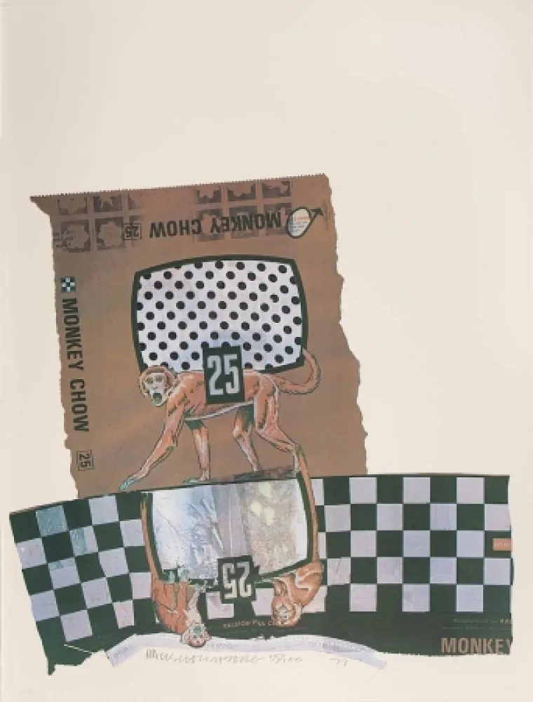 Serigrafía Rauschenberg - Monkey Chow, from Chow Bags