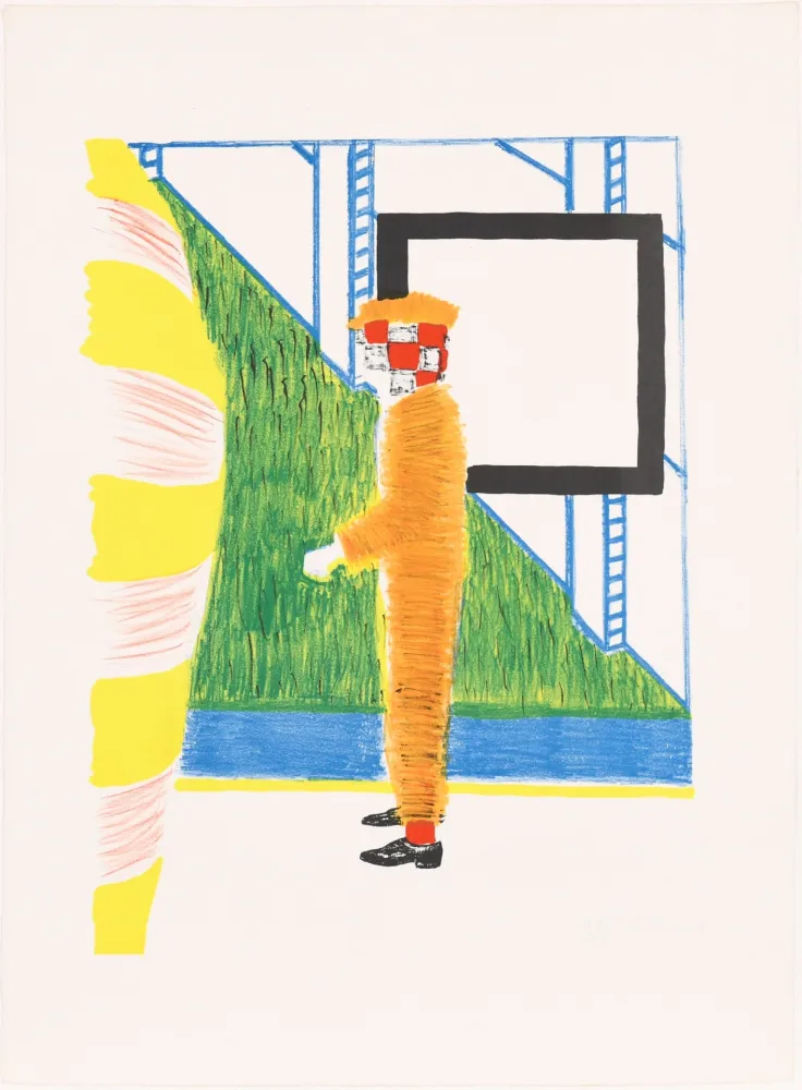 Litografía Raveel - Gesprek in tuin (Conversation in the garden)