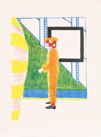 Litografía Raveel - Gesprek in tuin (Conversation in the garden)