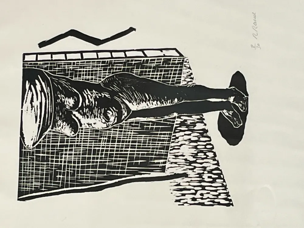 Grabado En Madera Raveel - Naakt (i)